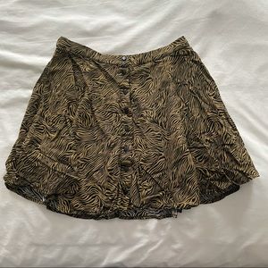 Urban Outfitters Zebra animal print button skirt